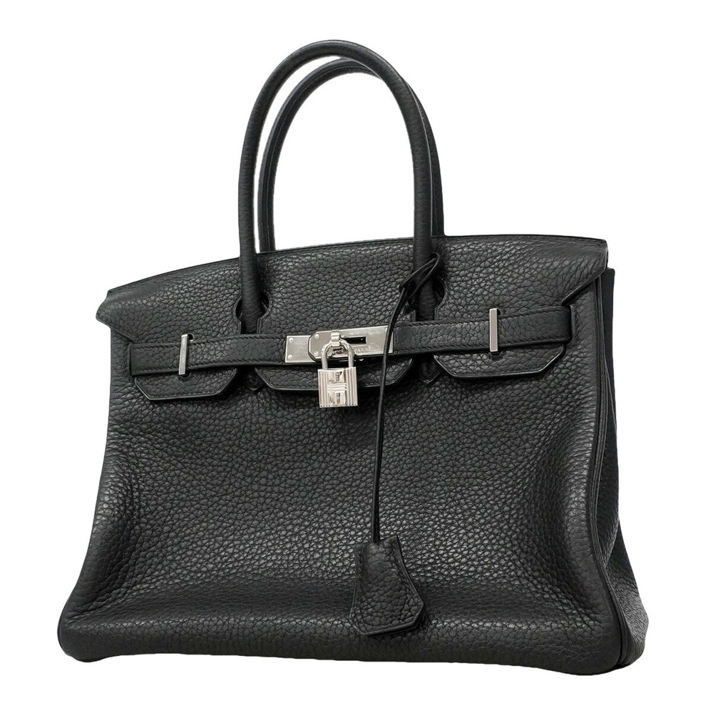 Hermes Birkin 30 handbag, Taurillon Clemence leather, black, □N stamp, women'...